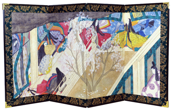 琉球美人 / ミニ屏風 】 屏風 置物 琉球屏風 骨董品